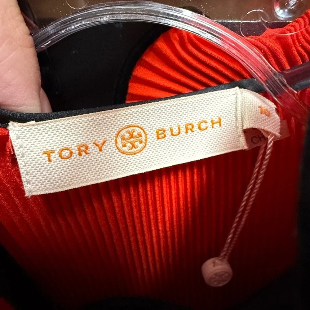 Tory Burch NWT Red Pleated Ruffle Dress Size 10 $998 MSRP